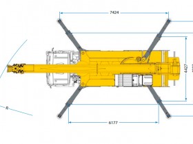 Габариты автокрана 40 тонн Ивановец КС-65740